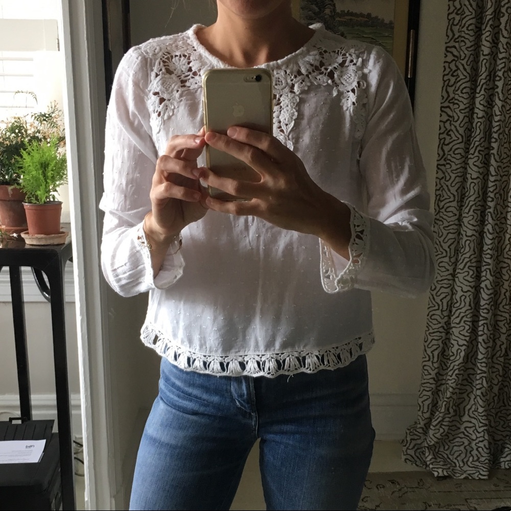 Swiss Dot + Lace Zara Shirt